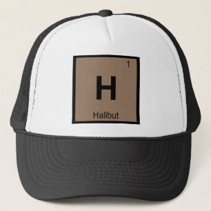 H - Halibut Fish Chemistry Periodic Table Symbol Trucker Hat