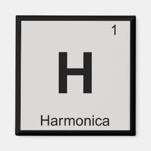 H - Harmonica Music Chemistry Periodic Table Magnet