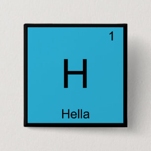 H - Hella Chemistry Element Symbol Slang Norcal T 2 Inch Square Button