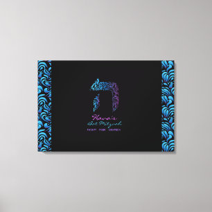 H - Hey Hebrew Letter Bat Mitzvah Sign-In Board Canvas Print