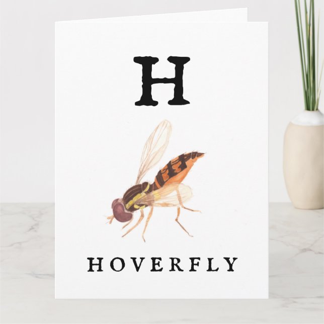  "H" Hoverfly Folded Greeting Card (Front)