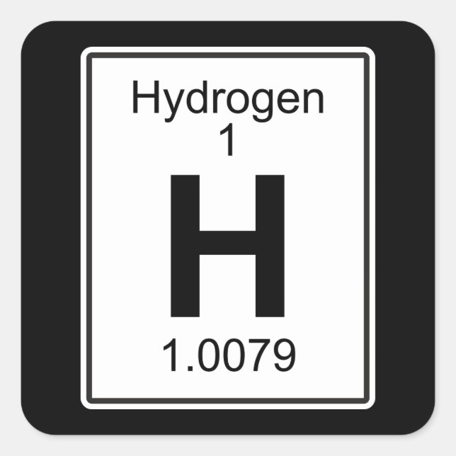 H - Hydrogen Square Sticker (Front)