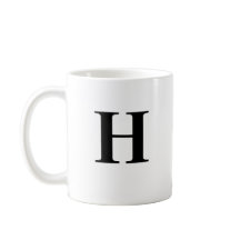 H initial et nom personnalisé Café Mug