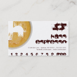 H - Initial Letter Foamy Coffee Cup Loyalty Punch Card