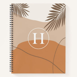 H - Initial Monogram Letter H Abstract Design Notebook