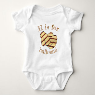 H is for HALLOUMI Cypriot Cheese Alphabet ABCs Baby Bodysuit