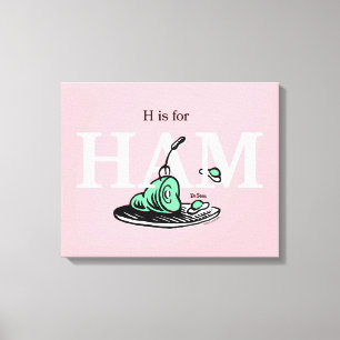 "H is for HAM"   Alphabet Design Canvas Print