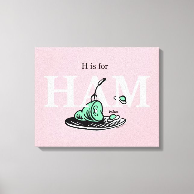 "H is for HAM" | Alphabet Design Canvas Print (Front)