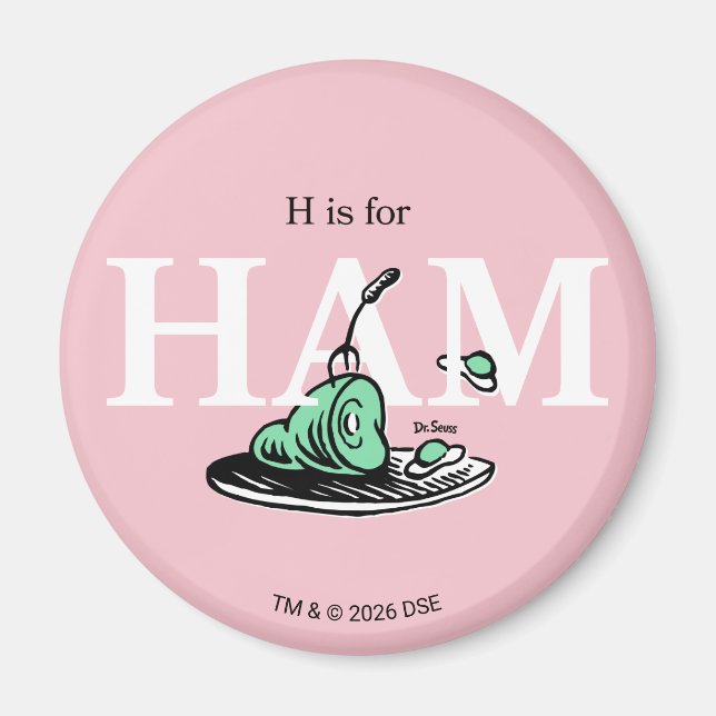 "H is for HAM" | Alphabet Design Magnet (Front)