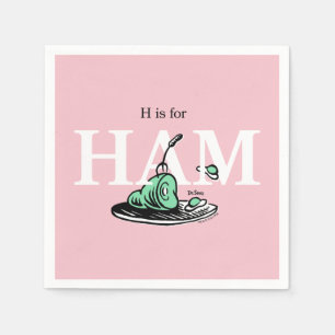 "H is for HAM"   Alphabet Design Napkin