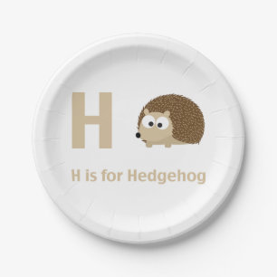 H is for Hedgehog Paper Plate