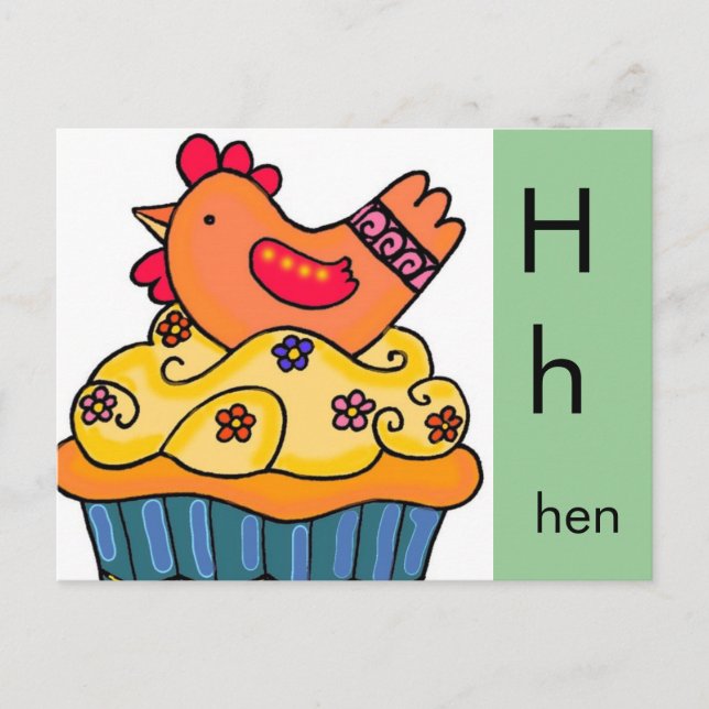 H is for Hen Postcard (Front)