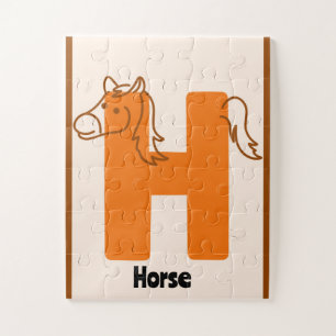 H is for Horse" Alphabet Poster Jigsaw Puzzle
