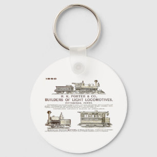 H K Porter & Company Railroad Locomotives Keychain