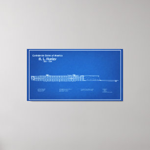 H. L. Hunley - Ship Blueprint Plans ABD Canvas Print