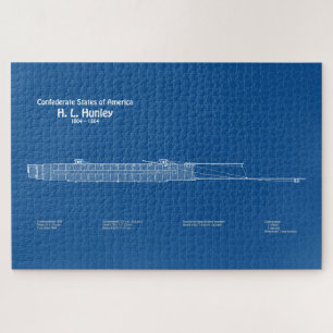 H. L. Hunley - Ship Blueprint Plans ABD Jigsaw Puzzle