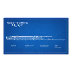 H. L. Hunley - Ship Blueprint Plans ABD Photo Print