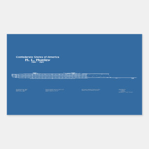 H. L. Hunley - Ship Blueprint Plans ABD Sticker