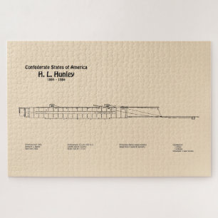 H. L. Hunley - Ship Blueprint Plans SD Jigsaw Puzzle