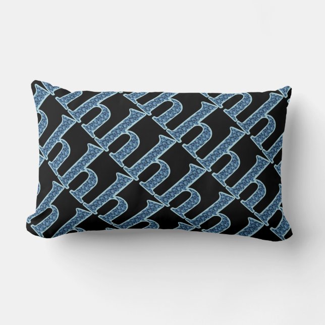h Letter monogram customize name pattern shape Lumbar Pillow (Front)