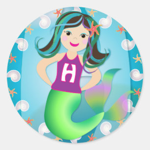 "H" logo mermaid sticker