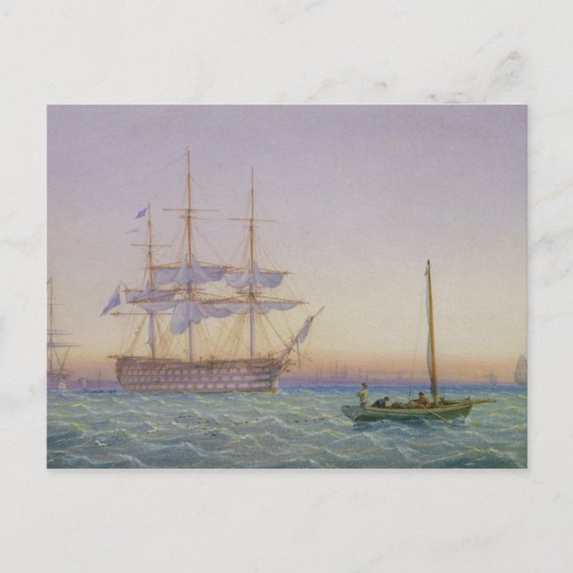 H.M. Frigates at Anchor Postcard (Front)