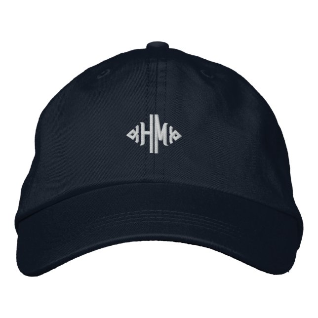 H.M. Monogram Embroidered Hat (Front)