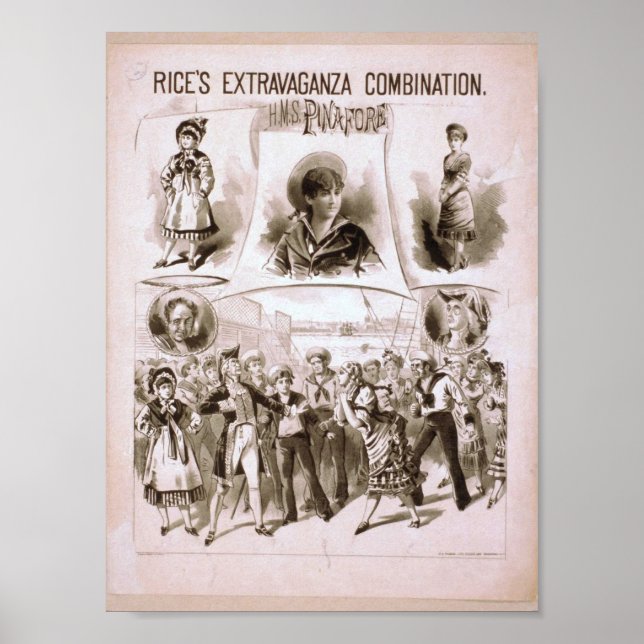 H.M.S. Pinafore Vintage Theatre Poster (Front)