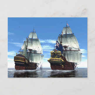 H M S Prince William and Escort Postcard