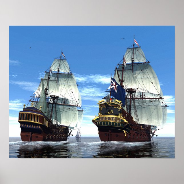 H M S Prince William and Escort Poster (Front)