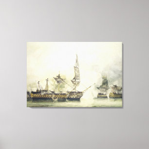 H.M.S. Victory at the Battle of Trafalgar, 1805, ( Canvas Print