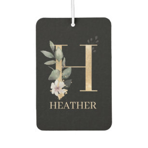 H Monogram Floral Personalized Air Freshener