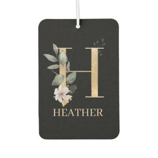 H Monogram Floral Personalized Air Freshener
