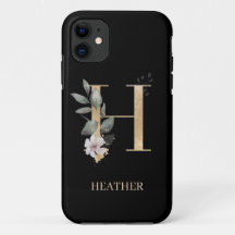 H Monogram Floral Personalized