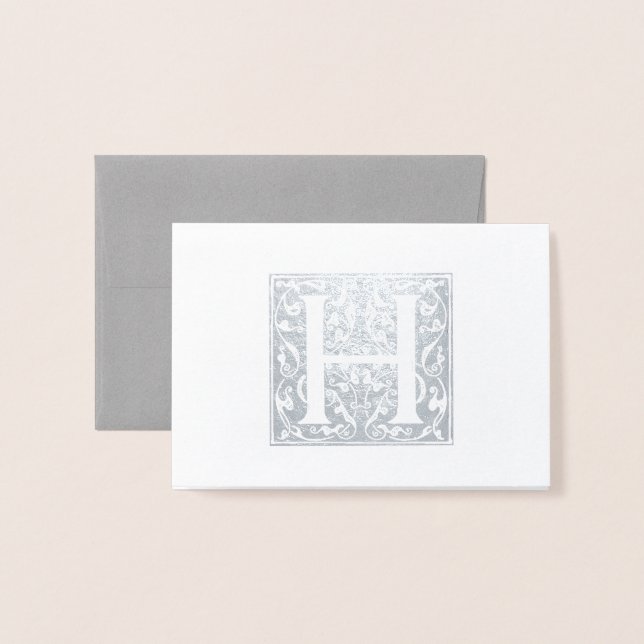 H Monogram Foil Card (Front With Envelope)