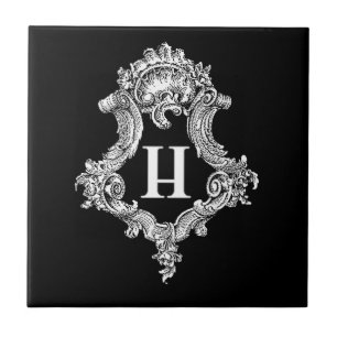 H Monogram Initial Tile