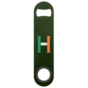 H Monogram overlaid on Irish Flag bocnt Bar Key
