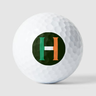 H Monogram overlaid on Irish Flag va gbcnt Golf Balls