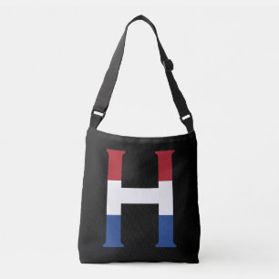 H Monogram overlaid on NLD Flag on bk cbbcn Crossbody Bag