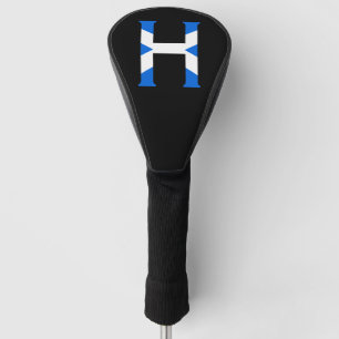 H Monogram overlaid on Scottish Flag dct Golf Head Cover