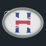 H Monogram overlaid on Union Jack Flag bbcnt Belt Buckle<br><div class="desc">H Monogram overlaid on Union Jack Flag Belt Buckle

Design © Trinkets and Things 2017 - AHP Design. All Rights Reserved.

030417</div>