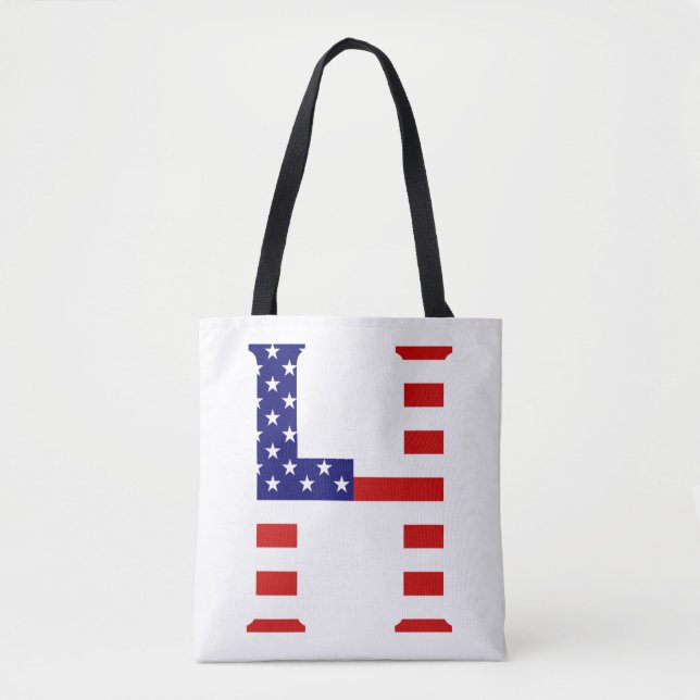 H Monogram overlaid on USA Flag stcnt Tote Bag (Front)