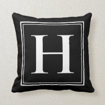 H Monogram Template Elegant Modern Black White