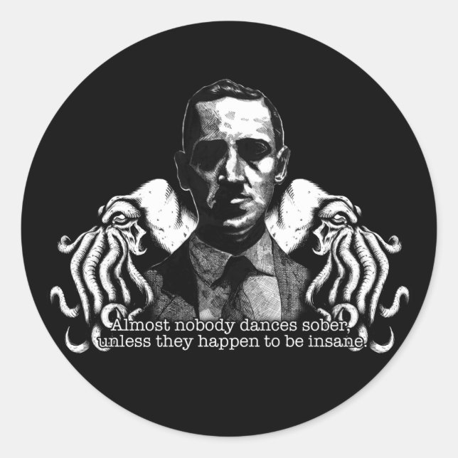 H.P. Lovecraft Cthulu Classic Round Sticker (Front)
