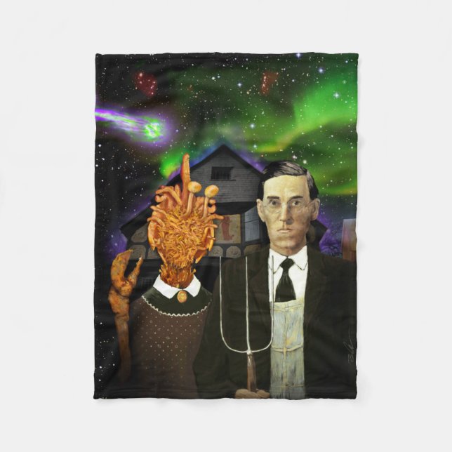 H.P. Lovecraft & Mi-Go Lovecraftian Gothic blanket (Front)