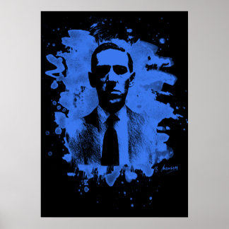 H. P. Lovecraft Tribute (blue) Poster