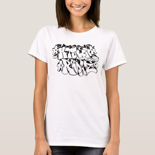 H TOWN RIDAZ CLOTHING - HTR Graffitti Black T-Shirt (Front)