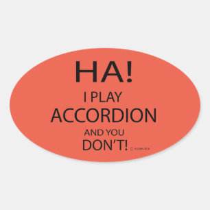 Ha Accordion Oval Sticker