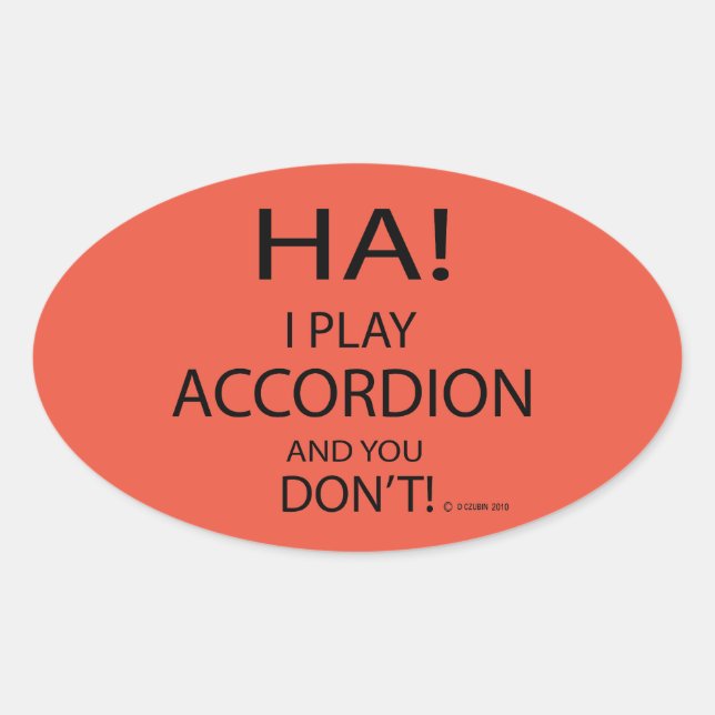 Ha Accordion Oval Sticker (Front)