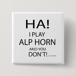 Ha Alp Horn 2 Inch Square Button